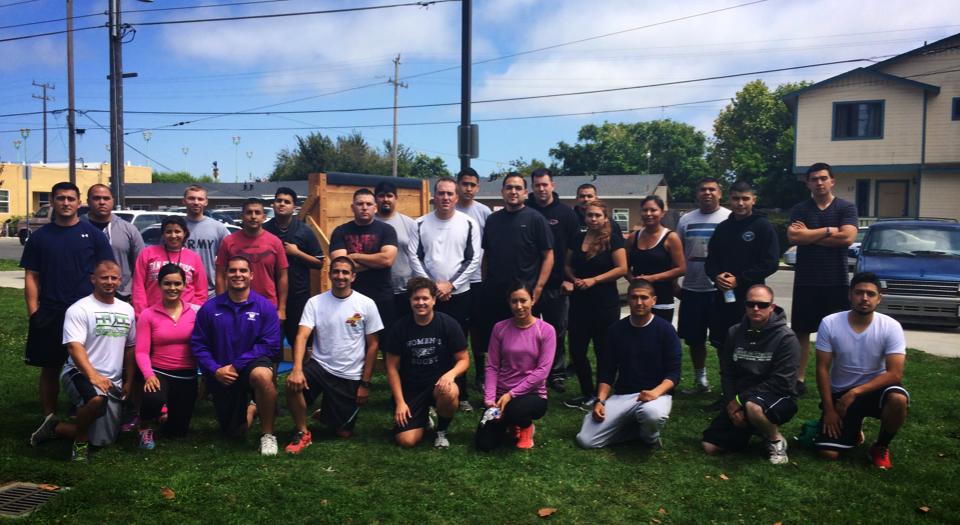 Participants outside posing for the camera